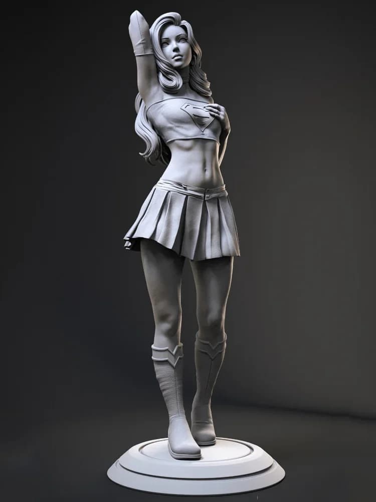 1/24 75mm 1/18 100mm Kit modello in resina Super Girl Scultura Figurina non verniciata verniciata RW-1143