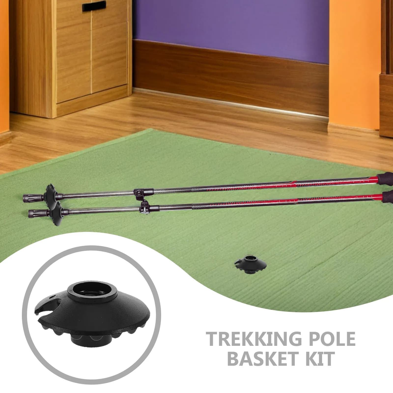 25Pcs Trekking Pole Basket Snow Mud Baskets Round Hiking Walking Stick Accessories Replacement Tips Protector Universal Fit