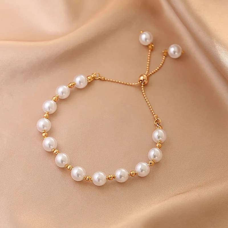 Japanese and Korean Pearl Bracelet For Women Elegant Exquisite Pearl Beads Bracelets Office Party Lady Jewelry Accessory Gift