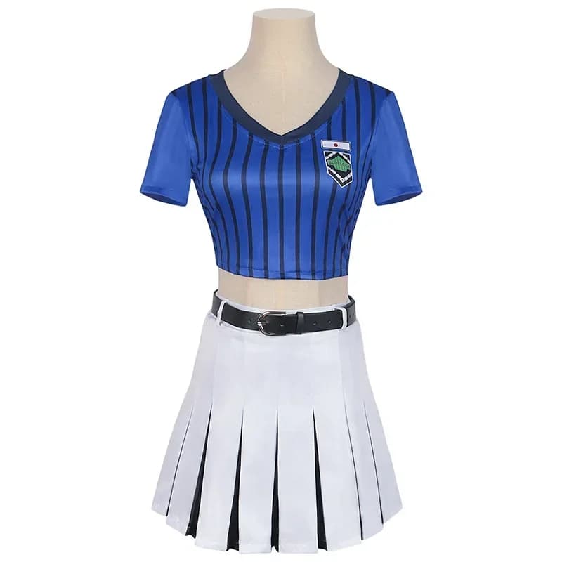 Anri Teieri Costume Cosplay perruque Anime bleu serrure Cosplay pom-pom girl uniforme jupe veste Football Union Halloween