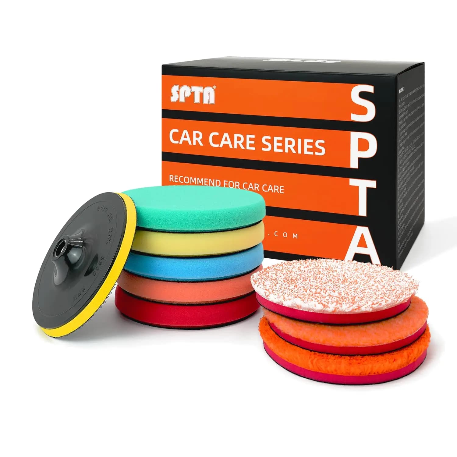 Kit di 9 Tamponi per Lucidatura Auto da 7 Pollici con Piastra di Supporto per Detailing, Ceratura e Applicazione di Smalto