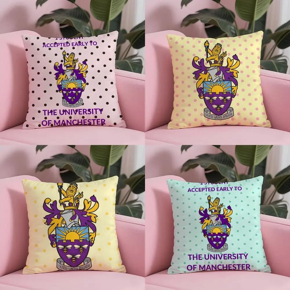 University Of Manchester Cushion Cover Sofa Cushion Cover Personalized Gift Living Room Home Decor Pillow