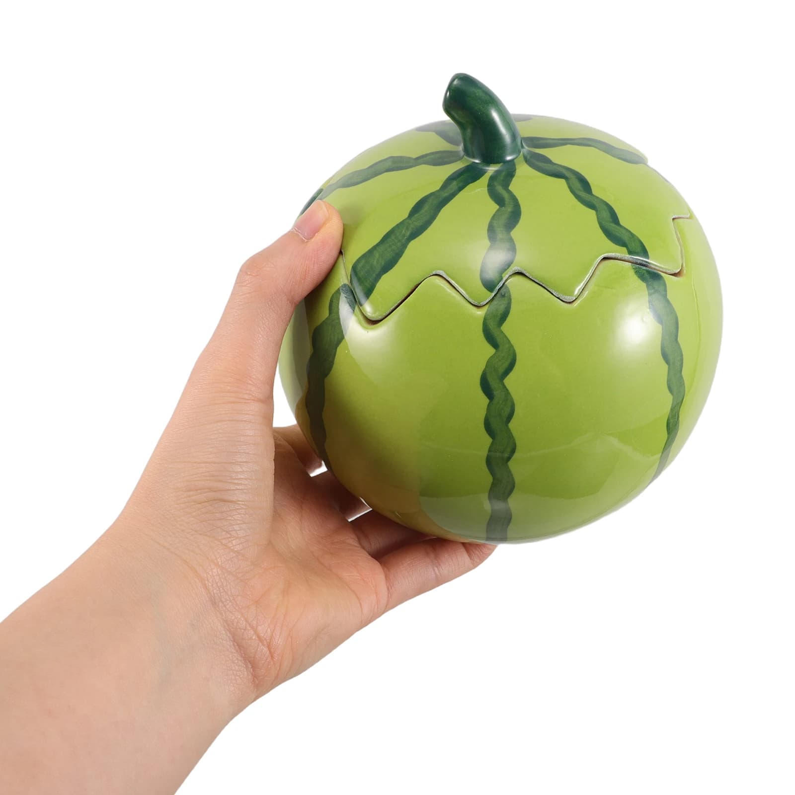 Ciotola in ceramica a forma di anguria con coperchio per zuppa di ramen, dessert, riso, snack, frutta, contenitore per alimenti versatile