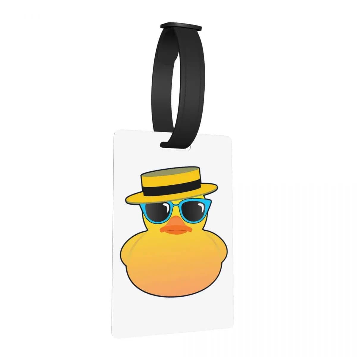 Etichetta per Bagagli a Forma di Paperella di Gomma con Cappello e Occhiali da Sole, Accessori per Valigie, Etichetta per Bagaglio da Viaggio