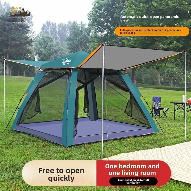 Portable Auto Open Folding Camping Tent Double Doors Sun Rain Protection Quick Setup Outdoor Gear Tents Outdoor Camping Tentes