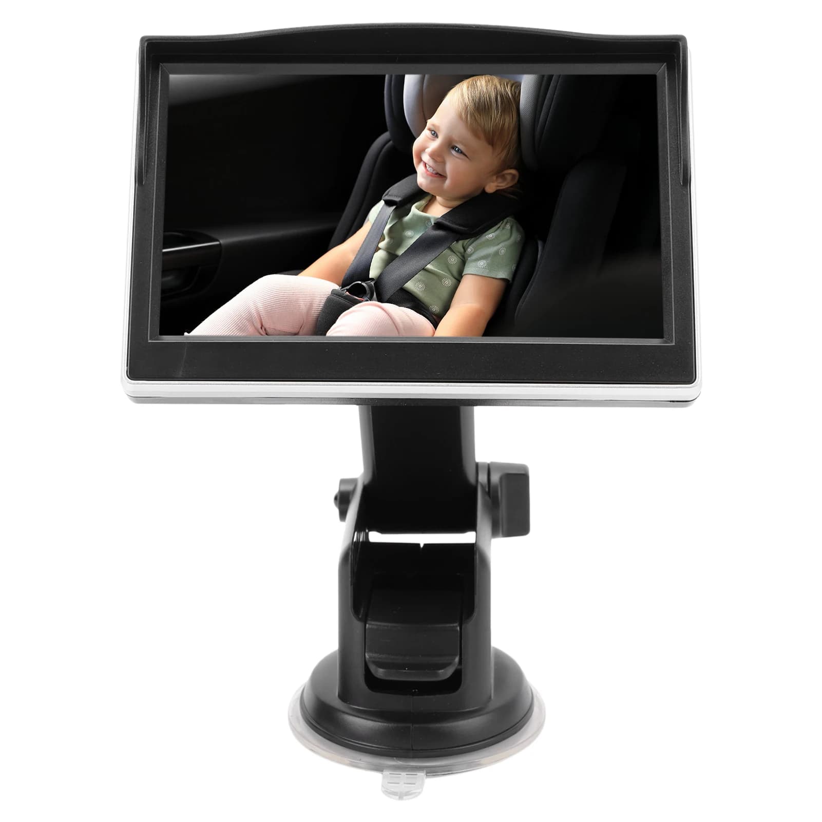 Monitor per Bambini da 5 Pollici, Telecamera per Auto 1080P, Specchietto Retrovisore per Seggiolino con Funzione Visione Notturna e 150° ° Ampio angolo di visione