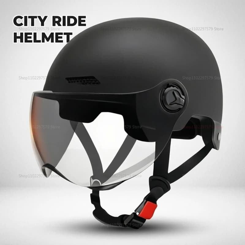 Casco da Moto per Uomo con Comfort Traspirante, Certificato 3C, Attrezzatura di Sicurezza per Bicicletta e Scooter Elettrico, Ventilazione Estiva