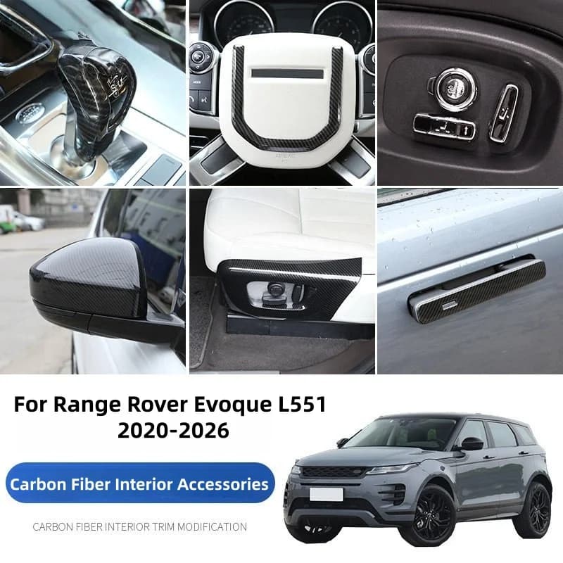 For Land Rover Range Rover Evoque L551 2020-2026 Interior Kit Steering Wheel Dashboard Console Gear Shift Panel Cover Trim Stick