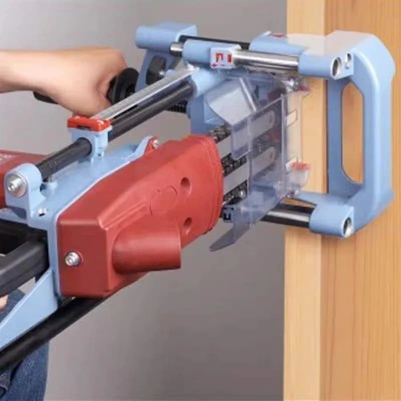 Mortasatrice a Catena Portatile per Lavorazione del Legno, Macchina per Fori Profondi per Serrature di Porte, Utensile Fai-da-Te per Falegnami