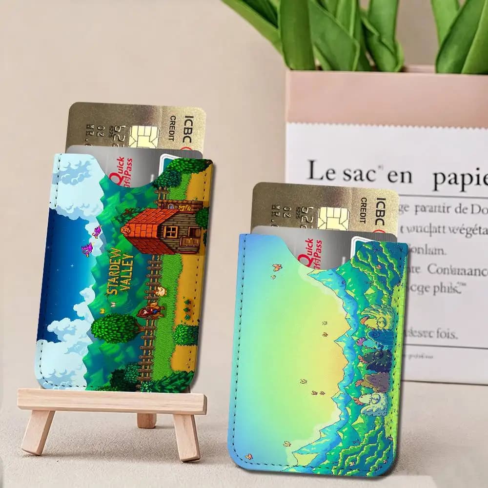 Stardew Valley game PU Leather Cardholder Ultra Slim Credit ID Card Organizer Lightweight Business Card Holder