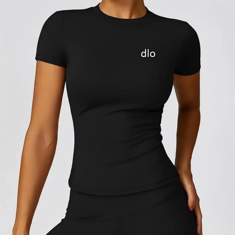 Women's yoga clothing, racing sports t-shirts, summer, short sleeves, crew neck, breathable, elastic, sports slimming top for yoga and gym