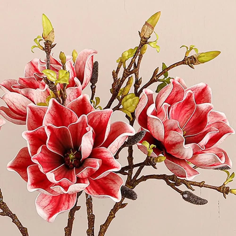 Ramo di magnolia artificiale EVA Simulazione di arte floreale al tocco reale Grandi fiori di orchidea artificiale fatti a mano di magnolia