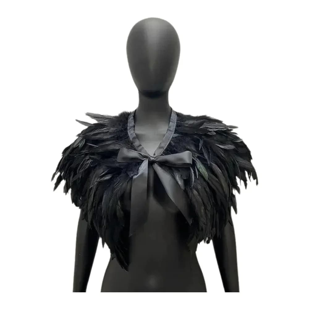 Halloween Punk Cosplay Party Elegante scialle da donna Piuma mascherata Palla Carnevale Sciarpa Sciarpa rossa Ragazza Designer Piuma Punk