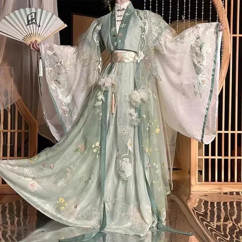 Costume Cosplay Tian Guan Ci Fu Xie Lian Hua Cheng Feng Shi Qing Xuan Verde - Abito Hanfu