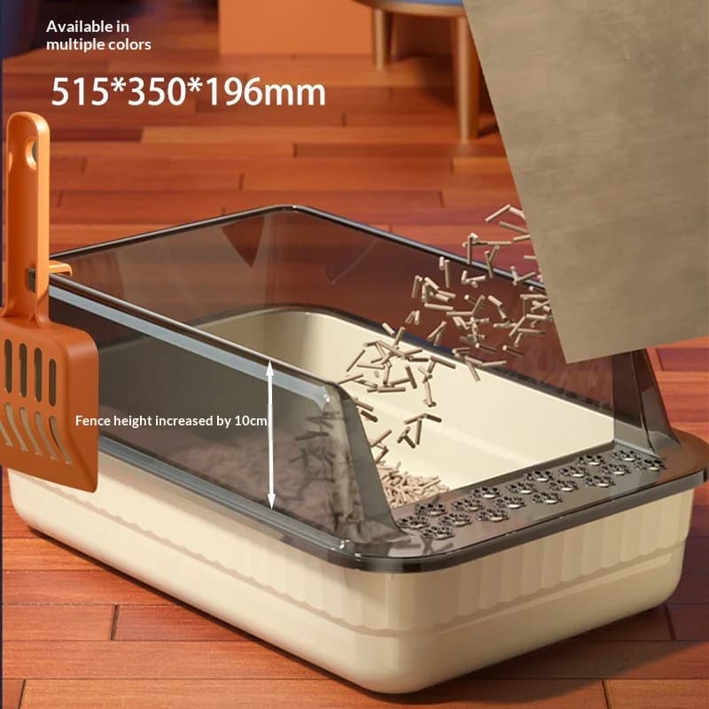 Half-enclosed cat litter box, extra-largeanti-splash design, cat toilet, pet suppliescat feces container, superlarge litter box