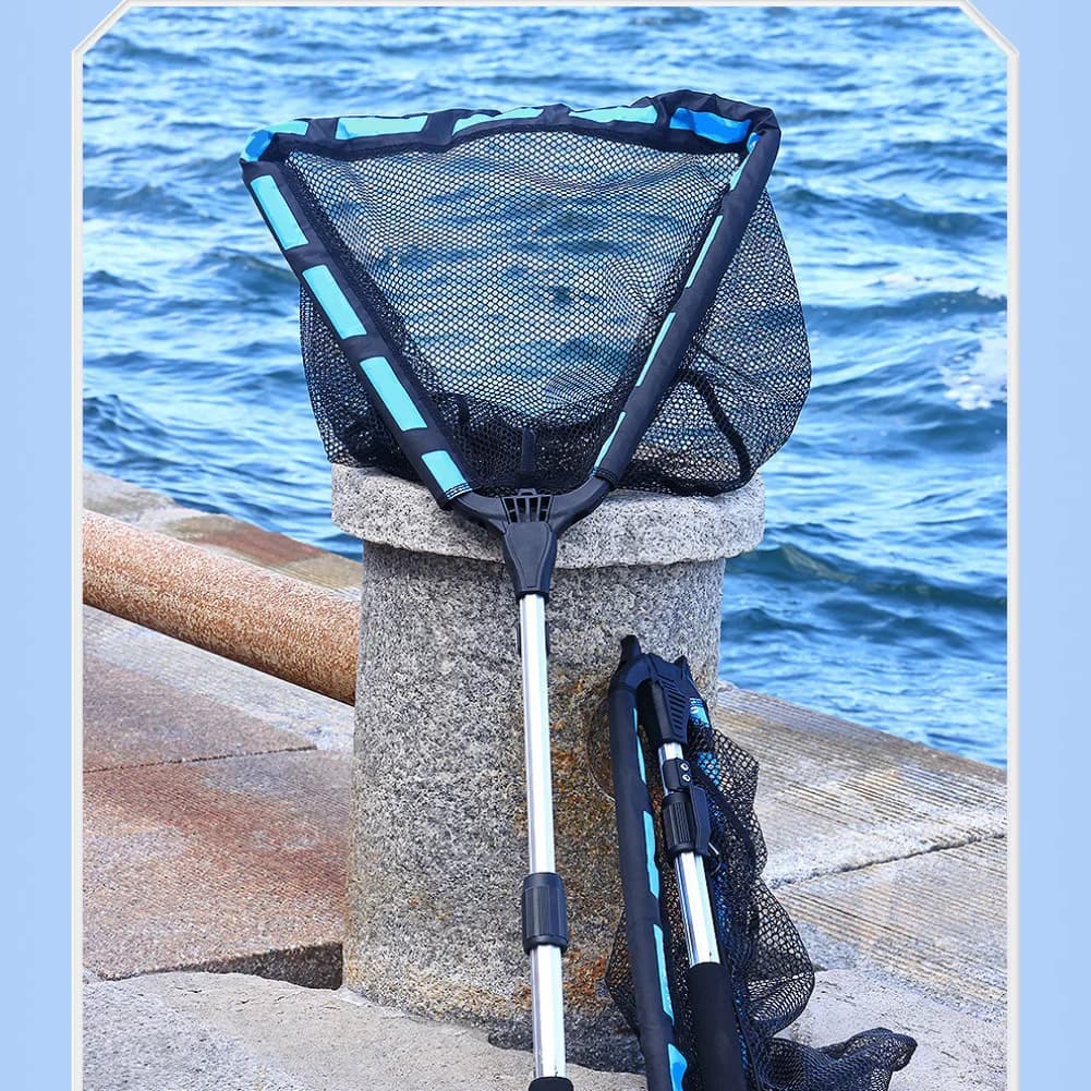 Guadino da pesca a mosca Triangolo galleggiante telescopico portatile Borsa a rete pieghevole Rete da pesca a mano Sostituisci gli accessori