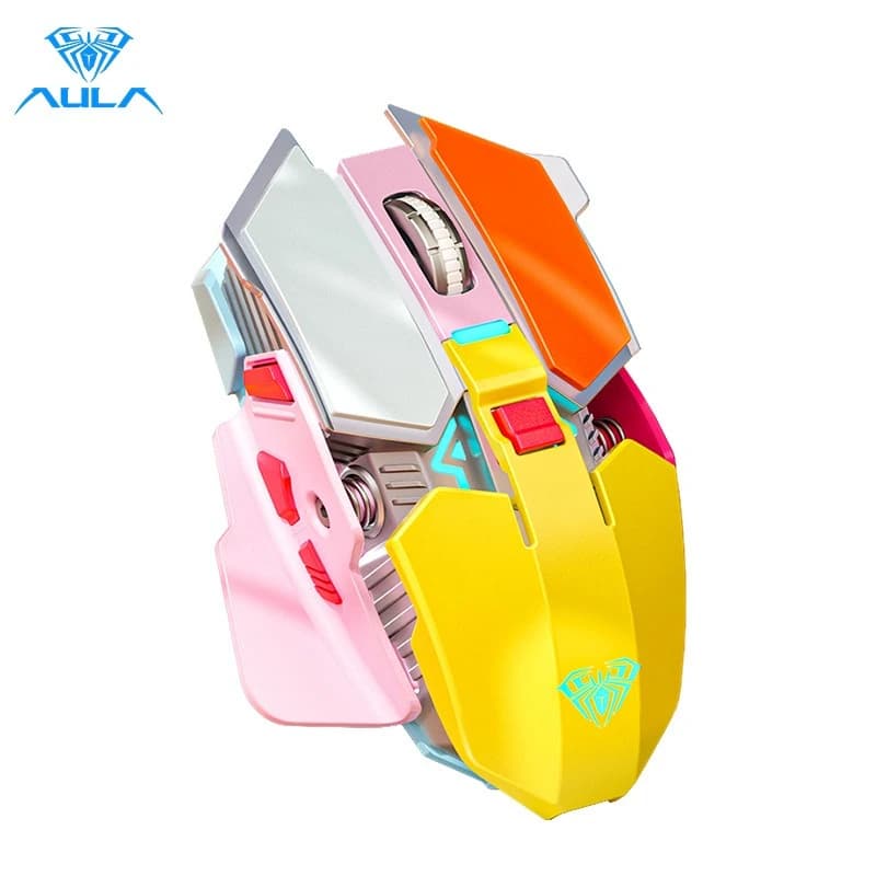 AULA SC300 2.4Ghz Rechargeable Wireless Gaming Mouse, Metal USB Wireless Mouse for Laptop, Desktop and PC Accessories