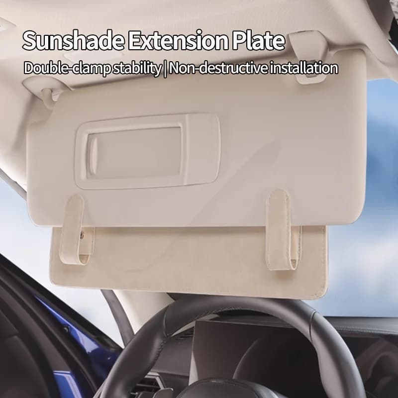 Estensione Parasole Auto Antiabbagliamento con Clip per Parabrezza, Protezione UV Senza Foratura per Guida Diurna