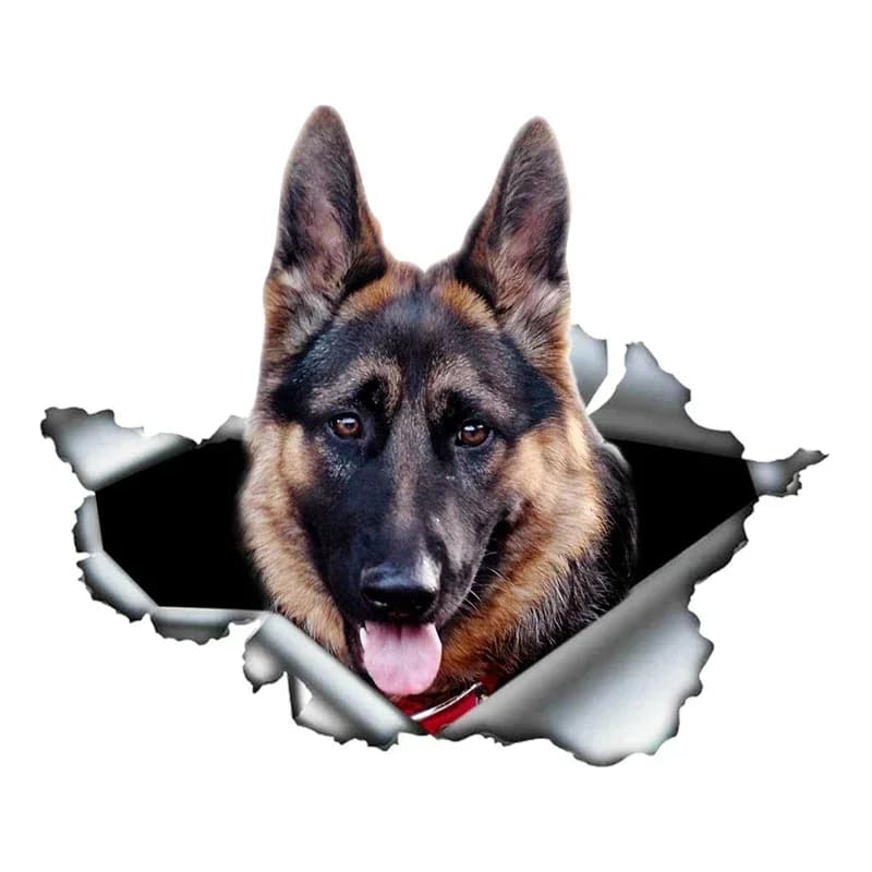 Wall decal car Decalcomania 3D self-adhesive dog sticker German shepherd dog decorations on the sticker for rear bumper