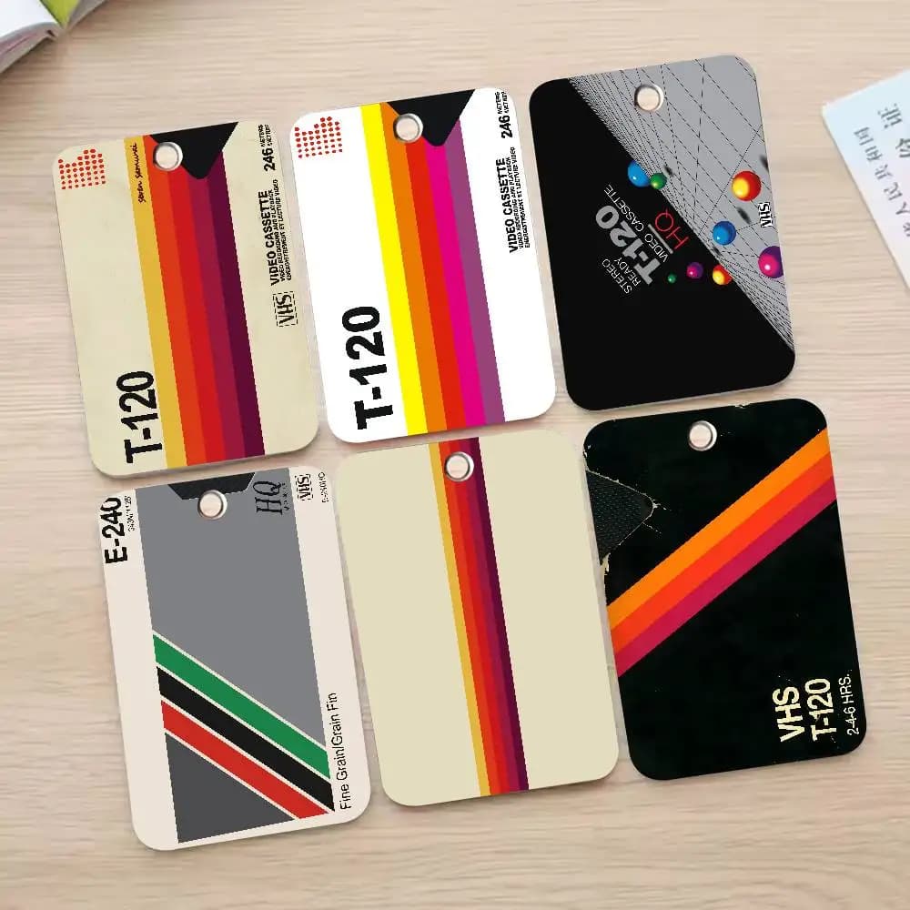 TOP Retro Classic Hot VS-HS-SS Rectangle Identity Card Case Keychain Access Card Bag Keychain Leather Card Holder Keychain Access