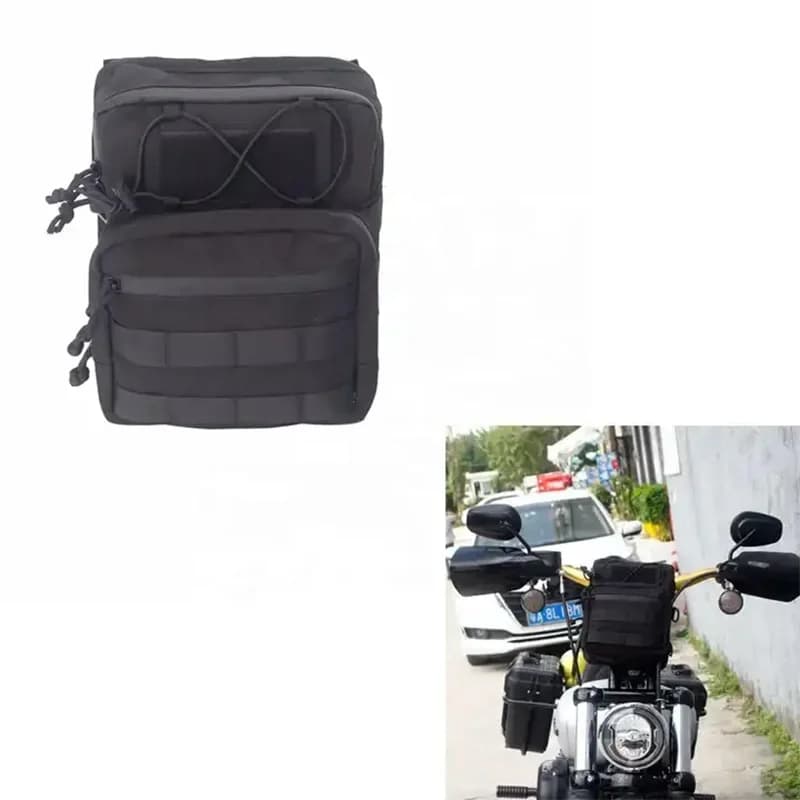 Universal Club Style Molle Traveller T Bar Bags manubrio T-Bar Bag Tool Pouch per Harley Softail Low Rider ST Bobber Cafe Racer