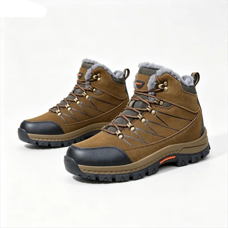 Men's Snow Boots Winter Shoes Lace Up Flats Keep Warm Anti Slip Walking Climbing Hiking Shoes Platform Outdoor Man Ankle Boots