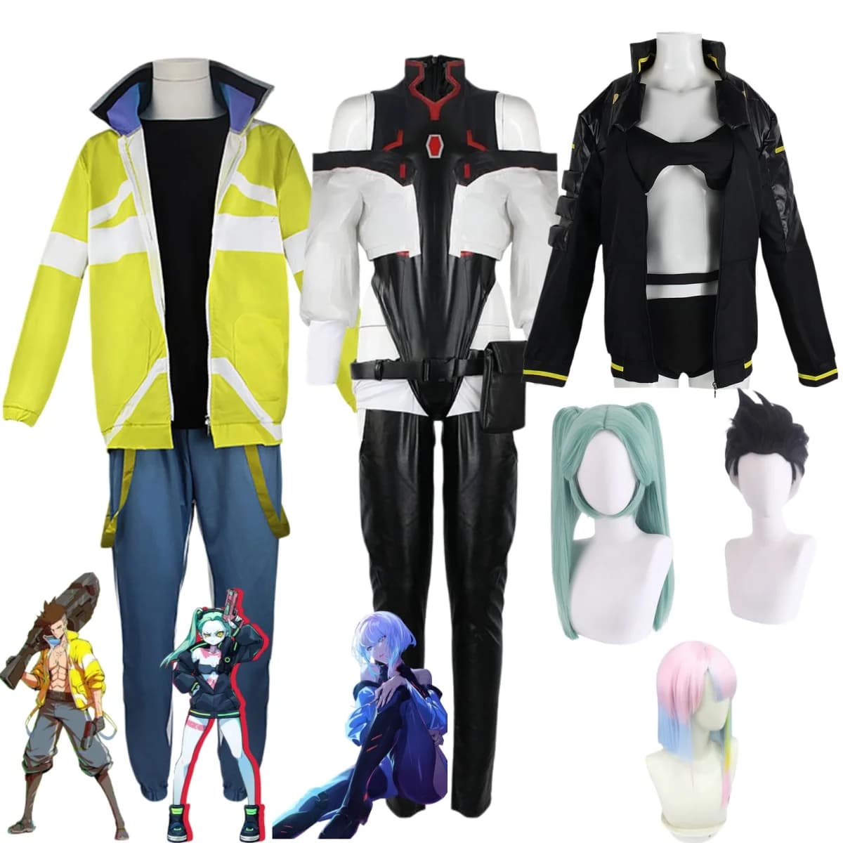 Game Rebecca David Martinez Lucyna Kushinada Cosplay Costume Coat Uniform Full Set Wig Man Woman Sexy Carnival Party Suit
