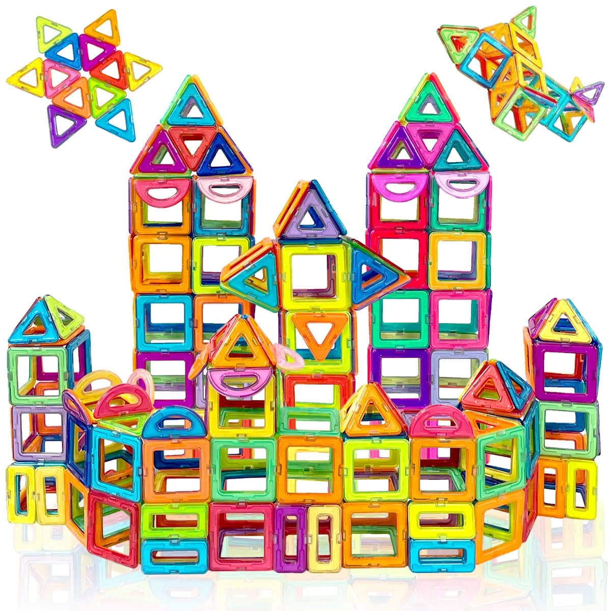 Magnetic Building Blocks DIY Magnets Toys Medium Size STEM Construction Toy Learning Educational Magnet Tiles Gifts For Children