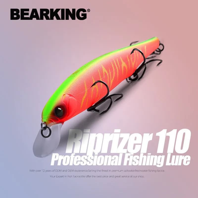 BEARKING Miglior Prezzo Riprizer 110 Jerking Bait 11cm 15g Dive 1.5m Wobblers Esche da pesca alla carpa Esche artificiali Affronta