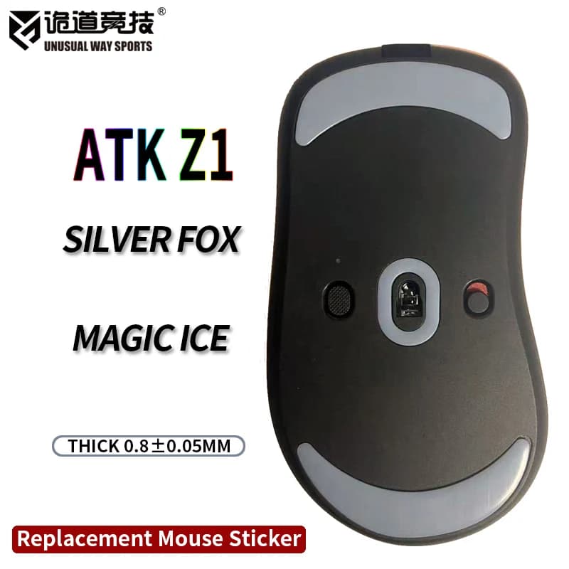 InsolitoWaySports Mouse Pattini Piedi ATK Z1 Superficie ribaltabile PTFE Anti collasso Multistrato Magic Ice Silver Fox