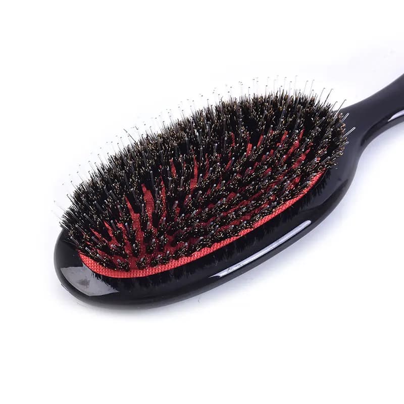 Spazzola per Capelli in Setole di Cinghiale per Donne, Pettine in Legno Districante e Lisciante, Accessori da Barbiere