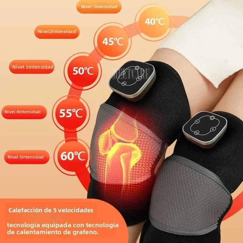 Supporto Elettrico 3-in-1 per Ginocchio e Spalla con Vibrazione e Terapia Termica, Sollievo dal Dolore, Calore e Supporto per Gambe Fredde, per Massaggio