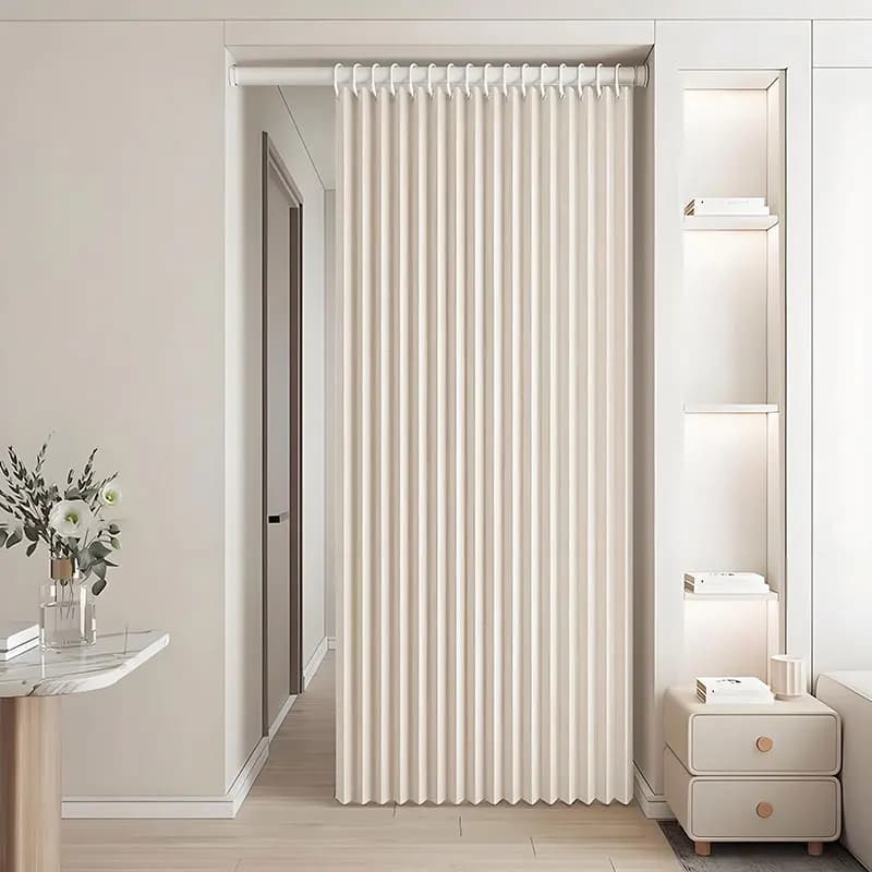 Tenda a Pannello Pieghevole per Cucina e Balcone, Separatore per Ambienti con Drappeggio Morbido ed Elegante Arredamento Moderno