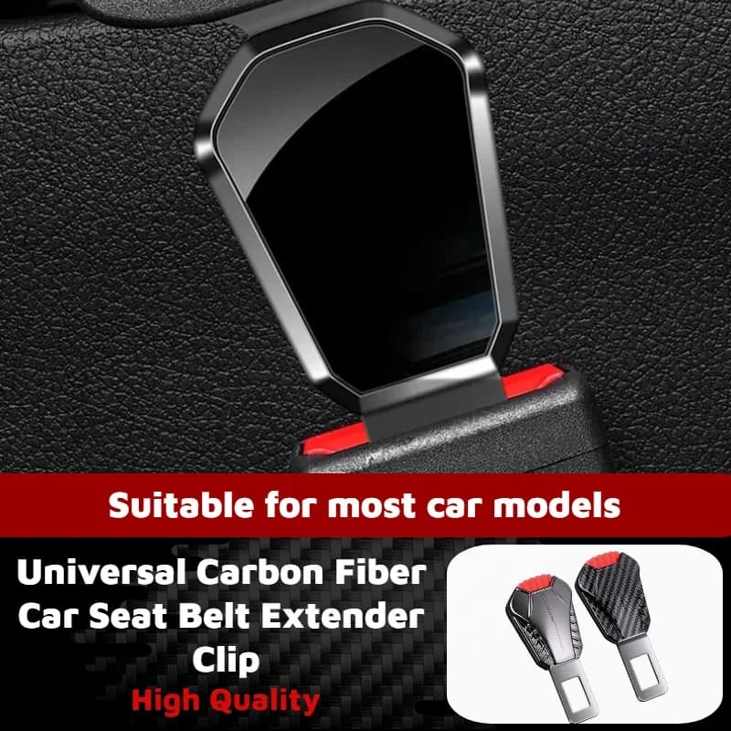 Universal Carbon Fiber Car Seat Belt Extender Clip Seatbelt Buckle Plug Safety Belt Extension Adapter Auto Interior Accessories