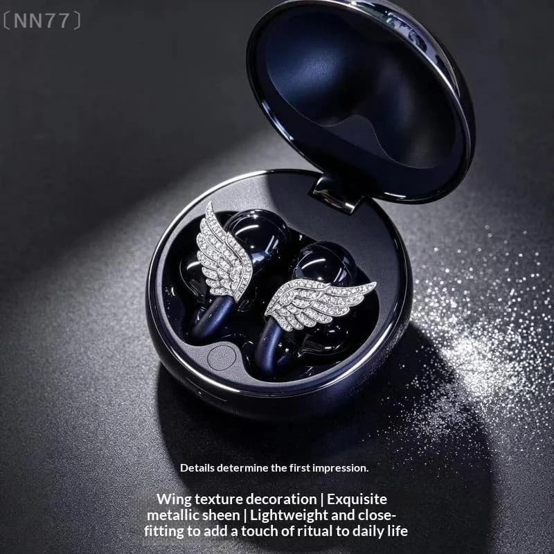 〔NN77〕1/2 PCS Exquisite Flash Rhinestone Ear-Clip Earphone Charms Wing Shape Earrings Ear Clip〔W7〕