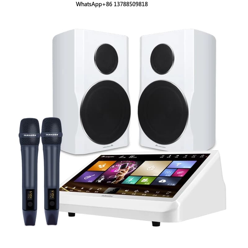 Macchina per Karaoke Portatile 4TB con Schermo Touch da 15,6 Pollici e Altoparlante da 8 Pollici, Lettore per Feste e Canzoni