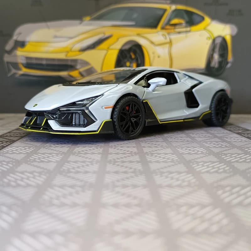 Simulazione 1:32 Lamborghini Revuelto modello di auto in lega ornamento con porte apribili, feedback sonoro e luminoso, regalo supercar