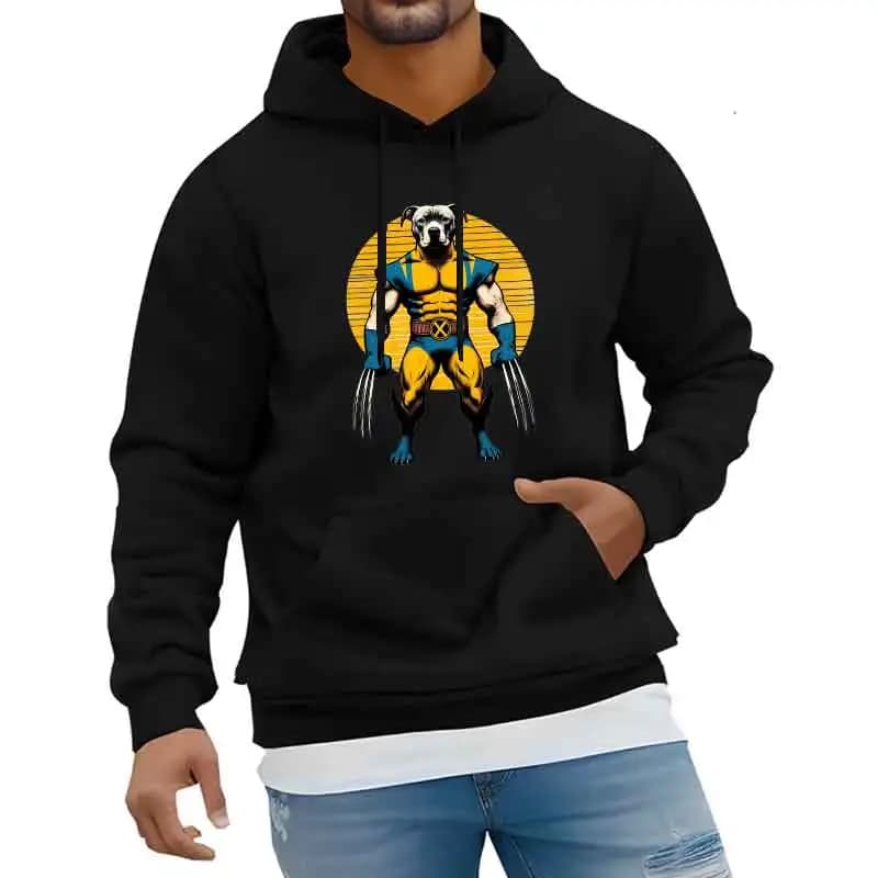 Felpa con cappuccio da uomo autunno stampa pullover sportivo casual grigio Harajuku Y2K felpa calda a maniche lunghe Street Trend donna indossa primavera