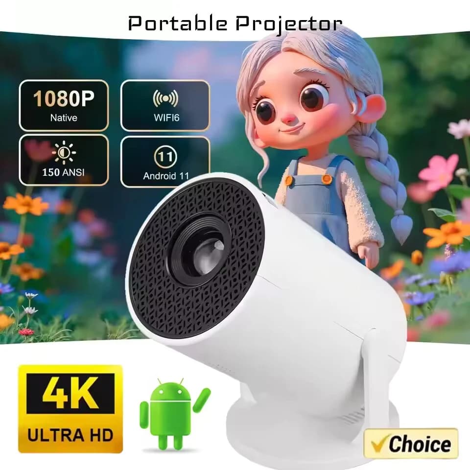 Nuovo Proiettore Portatile HY200 4K Ultra HD 300ANSI Android 11 BT54 con Messa a Fuoco Elettronica e Altoparlante Integrato per Home Theater - Offerta Speciale 2026