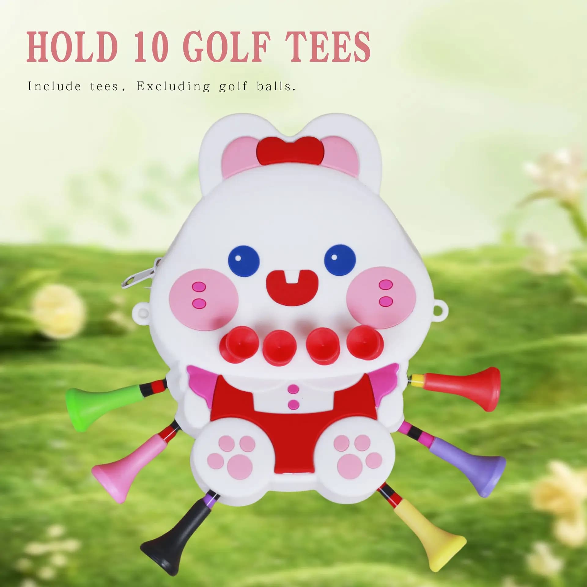 Sacca da golf Personaggio dei cartoni animati Porta tee per palline T-shirt per palline Accessori per riporre Ciondoli per sacca da golf