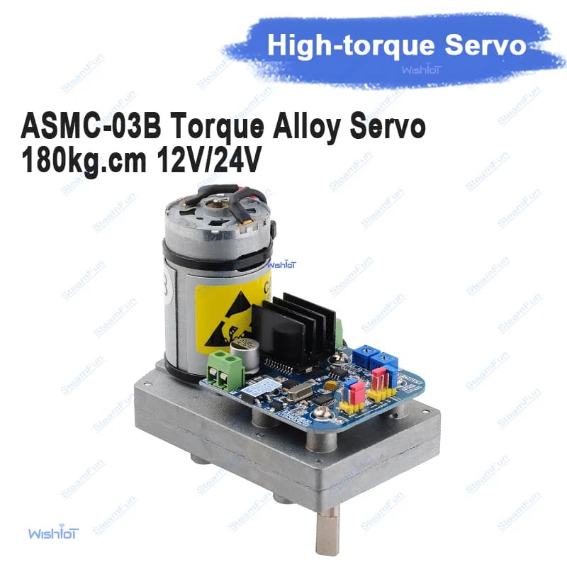 Servo ad Alta Coppia ASMC-03B 180kg.cm 12-24V in Lega per Braccio Robotico di Grandi Dimensioni
