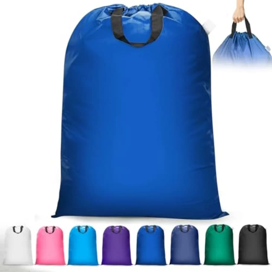 With Handles, Heavy Duty, Travel Laundry Bag for Dirty Clothes, 28" x 40" Blue