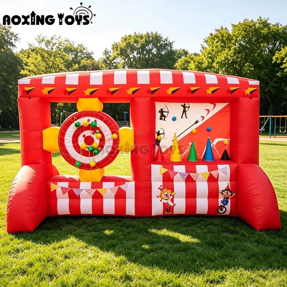 4M Interactive Inflatable Target Shooting Game, 2 In 1 Giant Archery & Ball Throwing Board for Carnival & Fun Sports Meeting