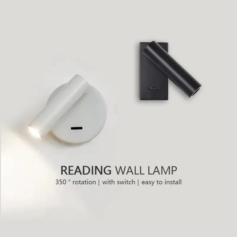 Modern LED Wall Lights Adjustable Swivel Reading Lights Bedroom Bedside Living Room Studio Lighting Equipment For Home