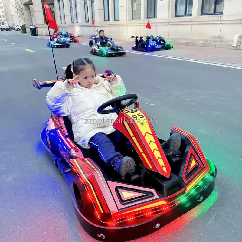 Paraurti Auto Prezzo economico Singolo Doppio Go Kart Ride Engine Gioco di auto da corsa con luce a LED Kart elettrico per bambini alimentato a batteria