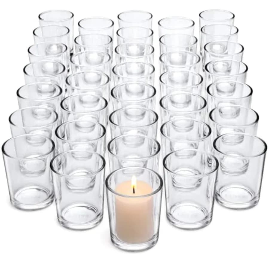 Set di Portacandele Votive Progettati per Decorazioni Matrimoniali - Portacandele in Vetro e Portacandele per Tea Light - Portacandele per C