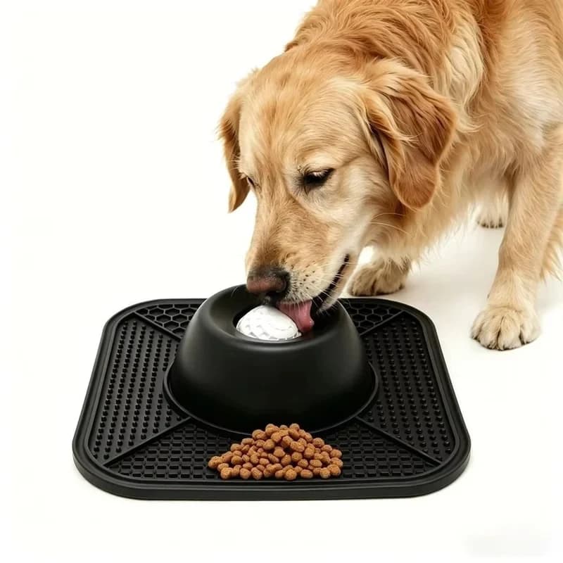 Silicone Pet Lick Mat Bowl Non-Slip Slow Feeder Interactive Self Calming Food Bowl Dental Care for Dogs Cats
