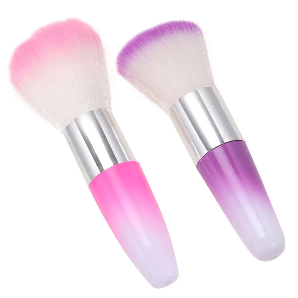 2 spazzole per la pulizia della polvere delle unghie, per unghie acriliche, strumento per la pulizia della polvere, kit per manicure, pennello per trucco, punta in lana morbida, design portatile