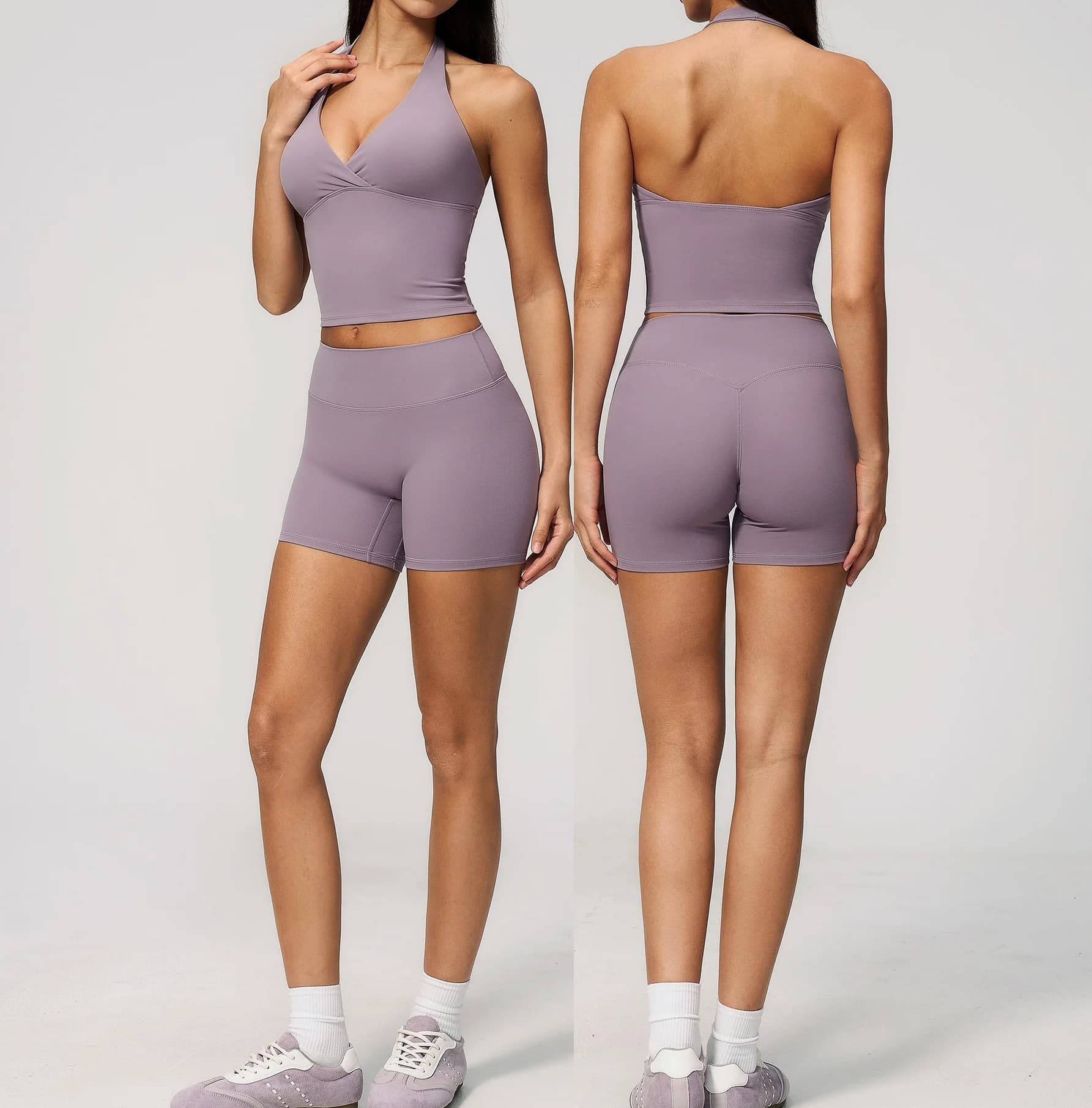 2Pcs Yoga Vest Shorts Sets Women Summer Fitness Running Tracksuits Leisure Workout Cycling Sportswear Sets 2026 New