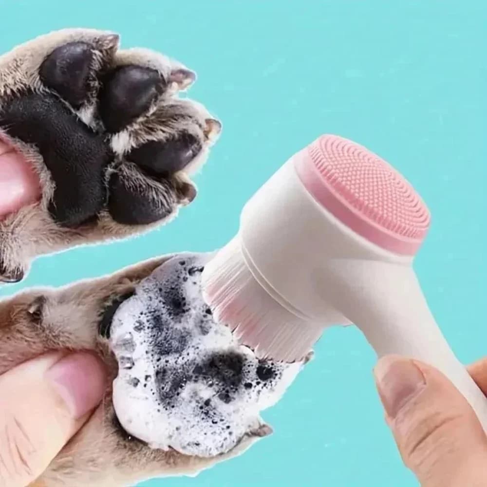 1pc - Spazzola in silicone per la pulizia delle zampe degli animali domestici e per il massaggio - Strumento per la toelettatura dei cani a doppia faccia per peli e artigli sani